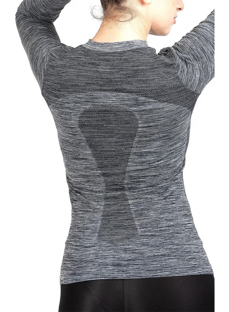 MioFit Women's Tides Zipper Collar Long Sleeve Seamless Sports T-Shirt - Image 1